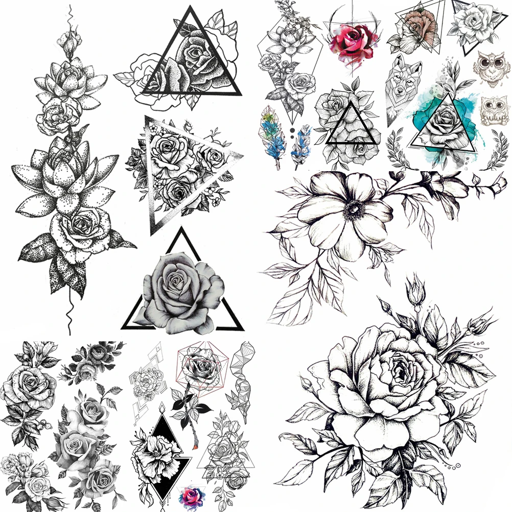 Black Rose 3D Waterproof Temporary Tattoo illustration Stickers Peony Flower Fake Sexy Tattoo Pencil Drawing Leaf Women Body Art
Black Rose 3D Waterproof Temporary Tattoo illustration Stickers Peony Flower Fake Sexy Tattoo Pencil Drawing Leaf Women Body Art