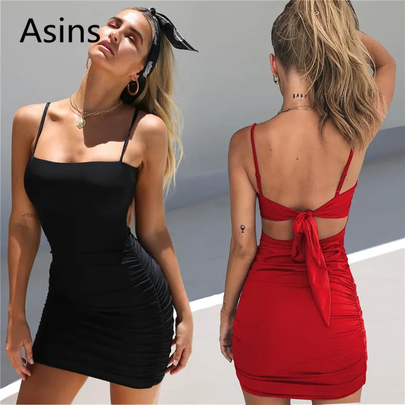 Asins Sexy nightclub dress 2019 summer new hot women casual fashion sling strapless stretch solid color open-back bow sexy dress
Asins Sexy nightclub dress 2019 summer new hot women casual fashion sling strapless stretch solid color open-back bow sexy dress