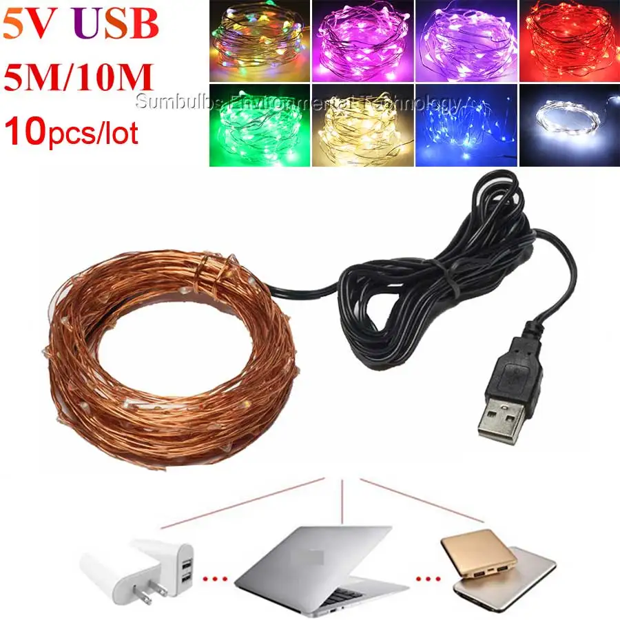 5-10PCS 5m 10m USB Powered 5V LED String Fairy Light RGB Colorful Cooper Wire Waterproof Decorative Christmas Holiday Bar
5-10PCS 5m 10m USB Powered 5V LED String Fairy Light RGB Colorful Cooper Wire Waterproof Decorative Christmas Holiday Bar