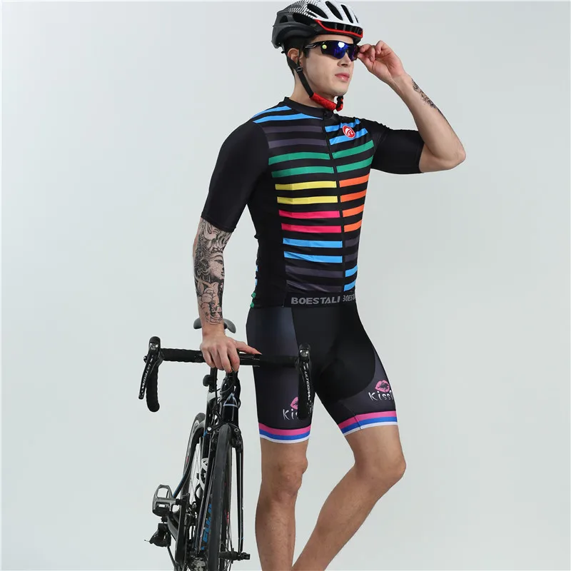 2019 BOESTALK high quality men cycling set summer short sleeve rainbow stripes bike clothing maillot ciclismo triathlon suit
2019 BOESTALK high quality men cycling set summer short sleeve rainbow stripes bike clothing maillot ciclismo triathlon suit