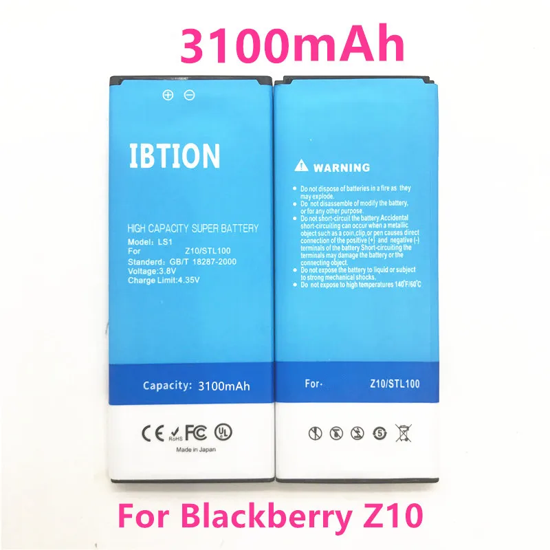 Ibtion 3100 мА/ч LS1 LS 1 Батарея для BlackBerry Z10 STL100 2 LTE 3 1|Аккумуляторы мобильных телефонов| |