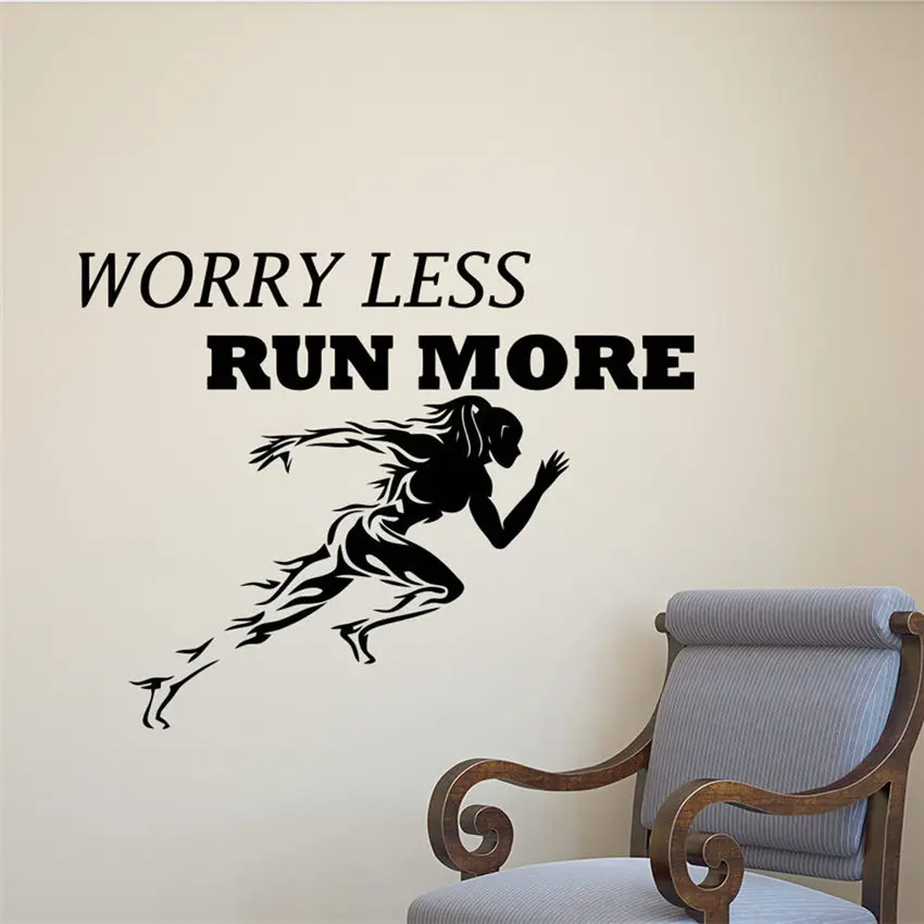 Worry Less Run More Wall Decal Runner Gym Quote Vinyl Sticker Fitness Decor Home Decor Removable Vinyl Wall Sticker D540
Worry Less Run More Wall Decal Runner Gym Quote Vinyl Sticker Fitness Decor Home Decor Removable Vinyl Wall Sticker D540