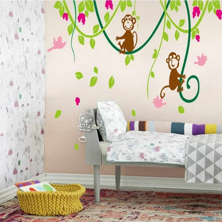 LP Cartoon Dream Baby Monkey Wall Stickers Tree Wall Decals for Kids Rooms Home Decoration Nursery Monkey Birds Wallpaper AY9012
LP Cartoon Dream Baby Monkey Wall Stickers Tree Wall Decals for Kids Rooms Home Decoration Nursery Monkey Birds Wallpaper AY9012