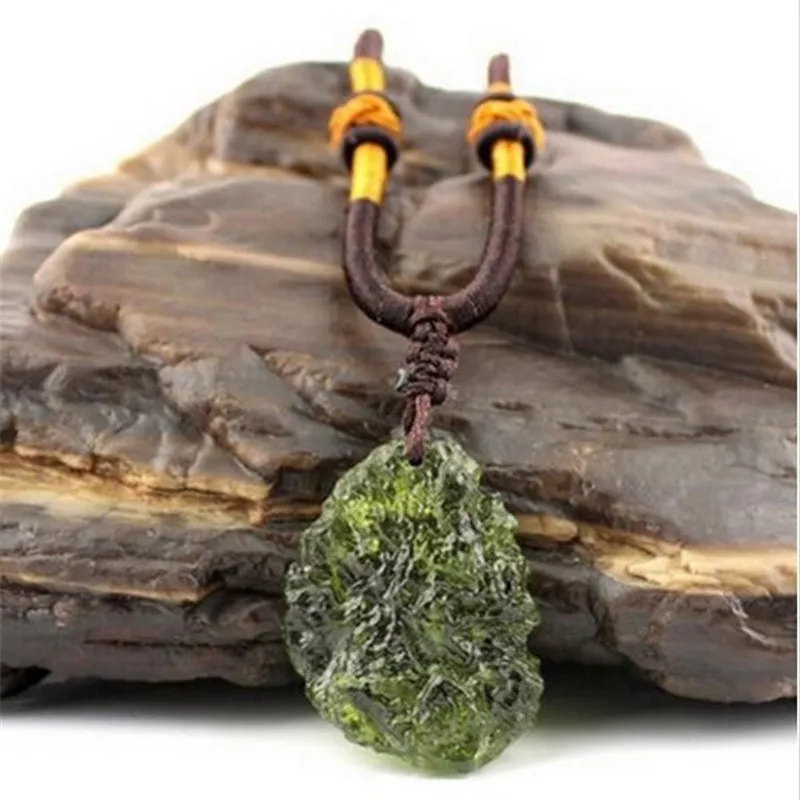 Натуральные зеленые аэролиты Moldavite хрустальный камень подвеска энергия