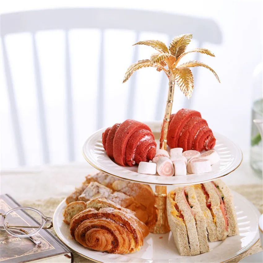 Creative Nordic style ceramics Cake pan Dessert display stand Wedding party Dessert Plates Double Layer Fruit Tray Snack Stand
Creative Nordic style ceramics Cake pan Dessert display stand Wedding party Dessert Plates Double Layer Fruit Tray Snack Stand