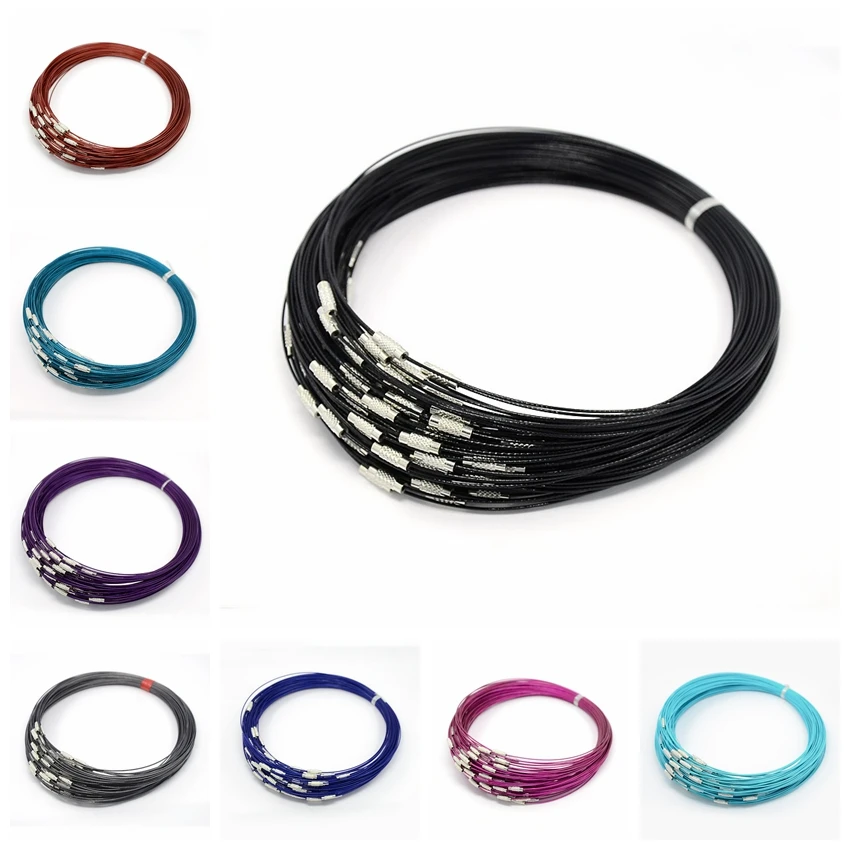 100pcs Steel Wire Necklace Cord with Brass Screw Clasp Nice for Necklace Bracelet Craft Jewelry Making Findings 17.5"; 1mm
100pcs Steel Wire Necklace Cord with Brass Screw Clasp Nice for Necklace Bracelet Craft Jewelry Making Findings 17.5"; 1mm