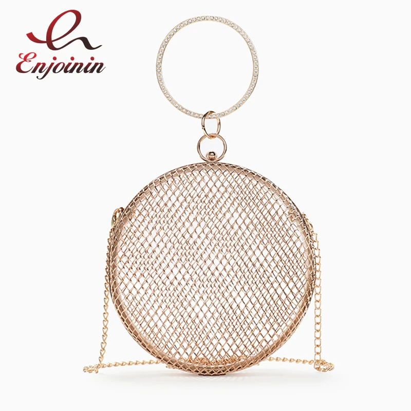 Trendy Metal Openwork Diamond Ring Handle Women Party Clutch Bag Handbag Shoulder Bag Chain Purse Ladies Pouch Crossbody Bag
Trendy Metal Openwork Diamond Ring Handle Women Party Clutch Bag Handbag Shoulder Bag Chain Purse Ladies Pouch Crossbody Bag