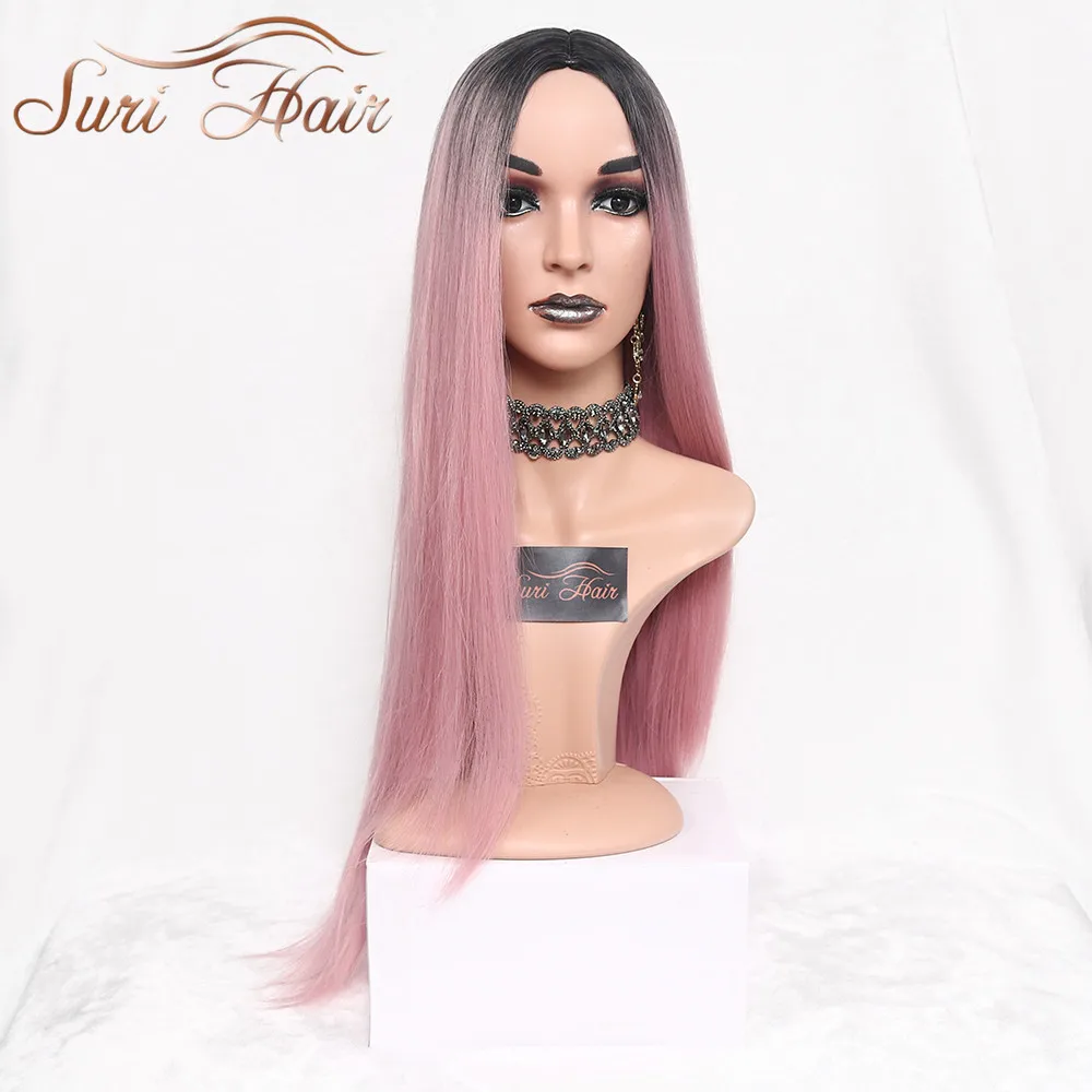 Женские парики Suri Hair из термостойких искусственных длинных прямых волос двух