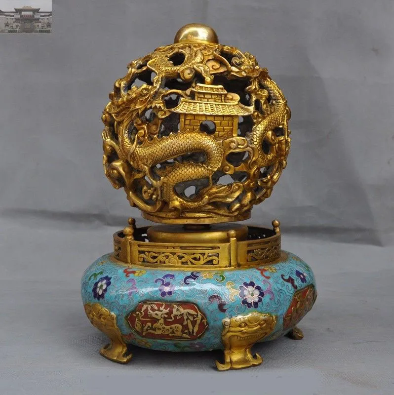 christmas 13" China Palace Bronze Cloisonne Enamel 9 Dragon Rotate Incense burner Censer new Year
christmas 13" China Palace Bronze Cloisonne Enamel 9 Dragon Rotate Incense burner Censer new Year