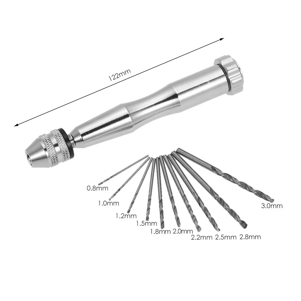 NEW perforator 0.3-3.5mm Hand Drill Set +10pcs High-speed Steel Twist Drill Bit Set Drill Bit Holder Hand Drill Little Pin Vise
NEW perforator 0.3-3.5mm Hand Drill Set +10pcs High-speed Steel Twist Drill Bit Set Drill Bit Holder Hand Drill Little Pin Vise