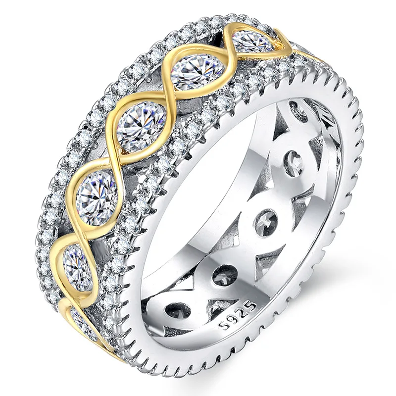High Quality Golden winding All Iced Out Cut Micro Pave CZ Rings Women & Men 925 sterling silver Ring For Love, Gift
High Quality Golden winding All Iced Out Cut Micro Pave CZ Rings Women & Men 925 sterling silver Ring For Love, Gift