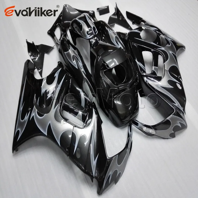 Full fairing kits for CBR600F3 1997 1998 silver flames ABS Plastic motorcycle fairing 5Gifts Injection mold
Full fairing kits for CBR600F3 1997 1998 silver flames ABS Plastic motorcycle fairing 5Gifts Injection mold