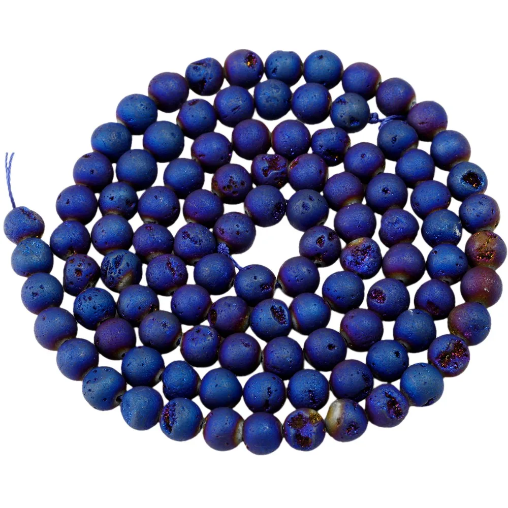 TUMBEELLUWA Deep Blue Titanium Coated Druzy Geode Loose Bead,for Jewelry Making,Crystal Quartz Stone,8mm Round 15"
TUMBEELLUWA Deep Blue Titanium Coated Druzy Geode Loose Bead,for Jewelry Making,Crystal Quartz Stone,8mm Round 15"