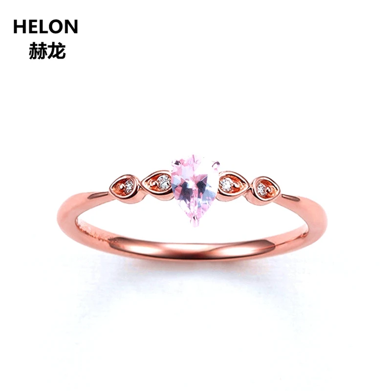 Solid 14k Rose Gold Natural Diamonds Engagement Ring Women Wedding Band 4x6mm Pear Natural Morganite
Solid 14k Rose Gold Natural Diamonds Engagement Ring Women Wedding Band 4x6mm Pear Natural Morganite