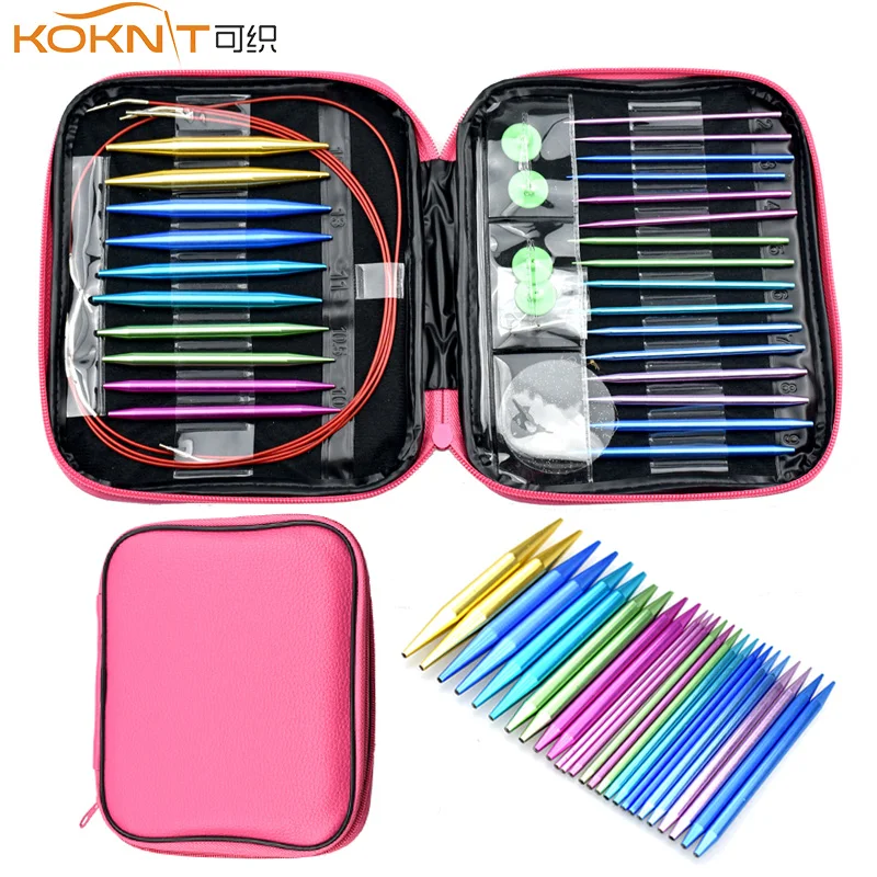 KOKNIT Crochet Hook Set 26PCS Circular DIY Knitting Needles Change Head Needle For Women DIY Craft Sewing Accessories With Case
KOKNIT Crochet Hook Set 26PCS Circular DIY Knitting Needles Change Head Needle For Women DIY Craft Sewing Accessories With Case