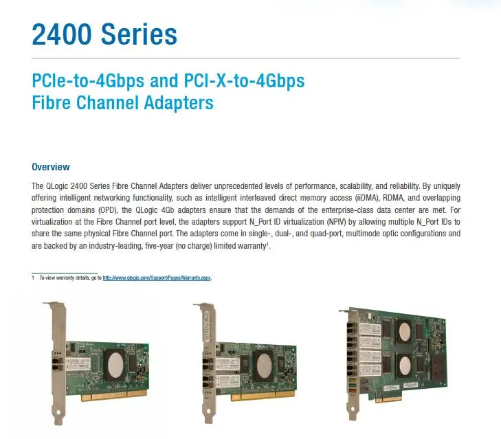 RaidStorage QLogic QLA2462-CK QLA2462 2 Port 4Gbps Dual SFP+ FC SR-Optic PciX Controller Fibre Channel Adapters HBA Card
RaidStorage QLogic QLA2462-CK QLA2462 2 Port 4Gbps Dual SFP+ FC SR-Optic PciX Controller Fibre Channel Adapters HBA Card