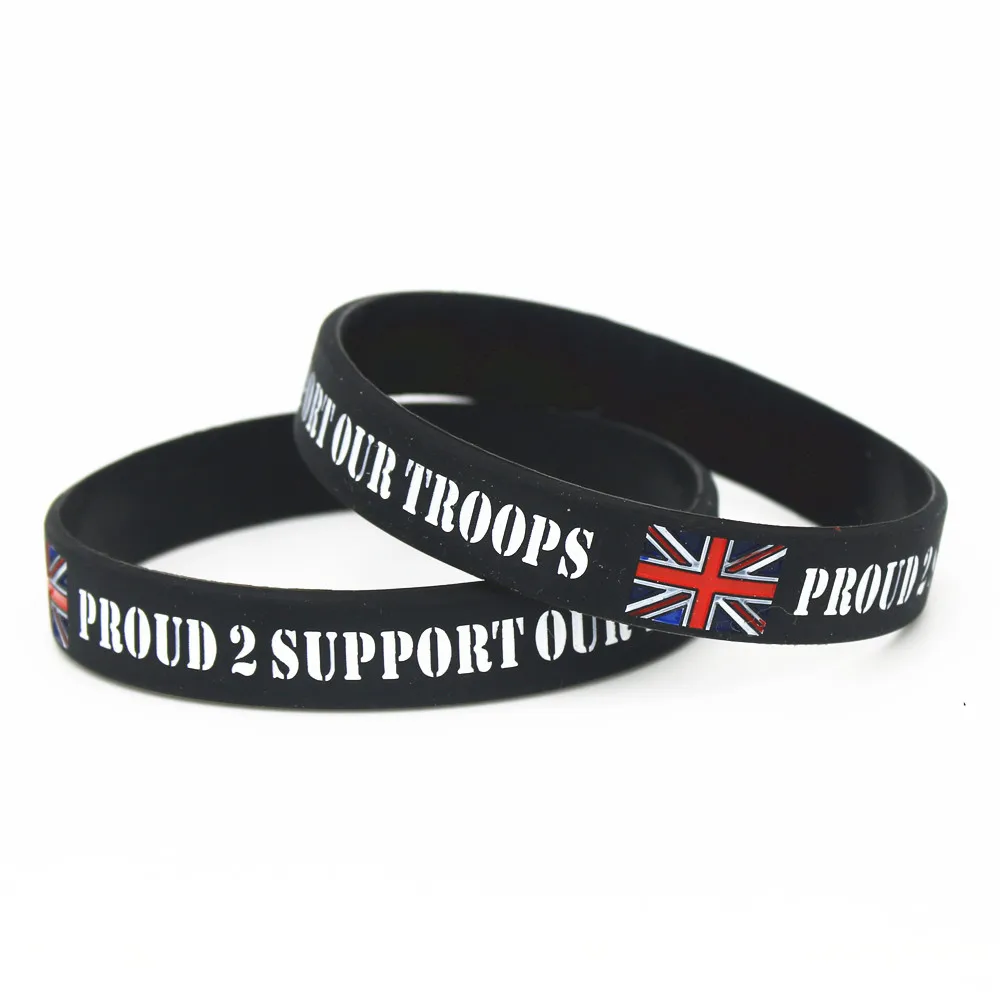1PC Proud 2 Support Our Troops Silicone Wristbands THE Britain A.B.F Soldiers Charity UK Bracelets &Bangles SH188 | Украшения и