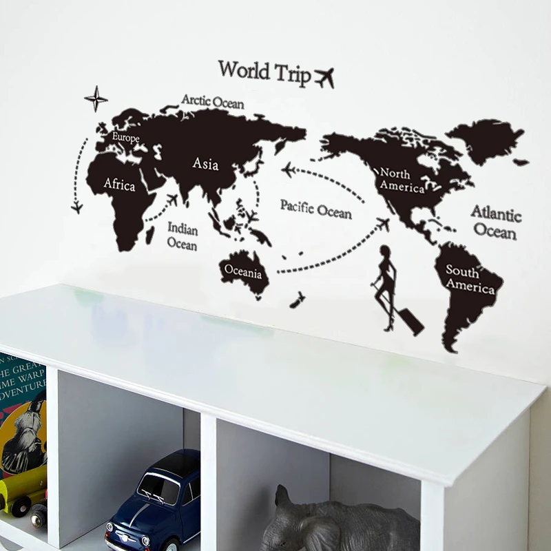 black world trip map wall decals home decor living room office school wall stickers diy mural art poster
black world trip map wall decals home decor living room office school wall stickers diy mural art poster
