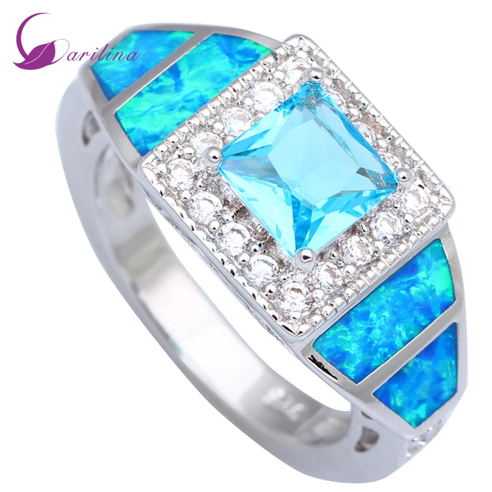 Fashion Opal Wedding Rings Sky Blue Cubic Zirconia Rings For Women Blue Fire Opal Silver Color Size 5 6 7 8 8.5 9 R004
Fashion Opal Wedding Rings Sky Blue Cubic Zirconia Rings For Women Blue Fire Opal Silver Color Size 5 6 7 8 8.5 9 R004