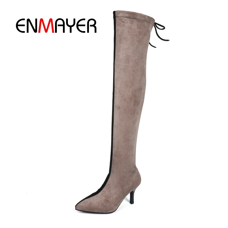 ENMAYER Over the knee Boots women Fashion Pointed toe Fashion boots women Thin heels high heels boots size 34-40 Lace up CR1444
ENMAYER Over the knee Boots women Fashion Pointed toe Fashion boots women Thin heels high heels boots size 34-40 Lace up CR1444