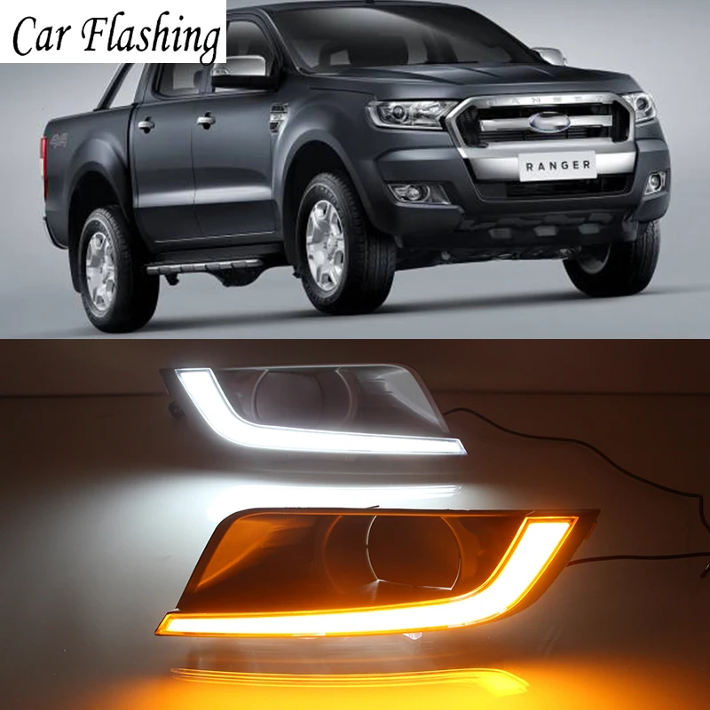 2 шт. автомобильные светодиодсветодиодный дневные ходовые огни для Ford Ranger 2015 2016