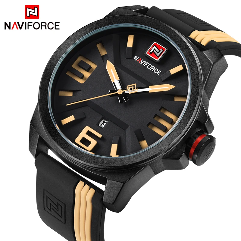 2018 новый бренд NAVIFORCE мужские модные повседневные спортивные часы 3D кварцевые с