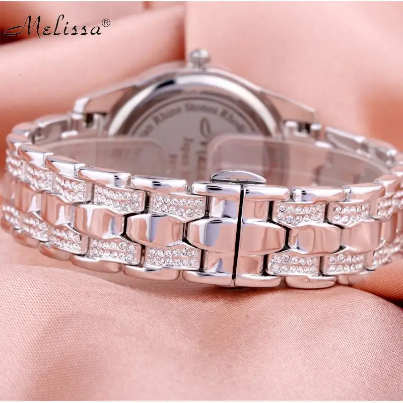 Melissa Women Vintage Full Steel Bracelet Watches Quartz Shining Crystals Dress Wristwatch Shell Calendar Relogio Montre femme
Melissa Women Vintage Full Steel Bracelet Watches Quartz Shining Crystals Dress Wristwatch Shell Calendar Relogio Montre femme