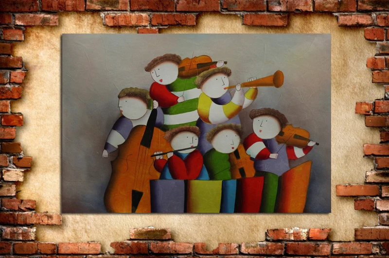 Handpainted cartoon Oil Paintings Kids Concert Playing wall art Pictures High Quality Wall Stickers on Canvas for living room
Handpainted cartoon Oil Paintings Kids Concert Playing wall art Pictures High Quality Wall Stickers on Canvas for living room