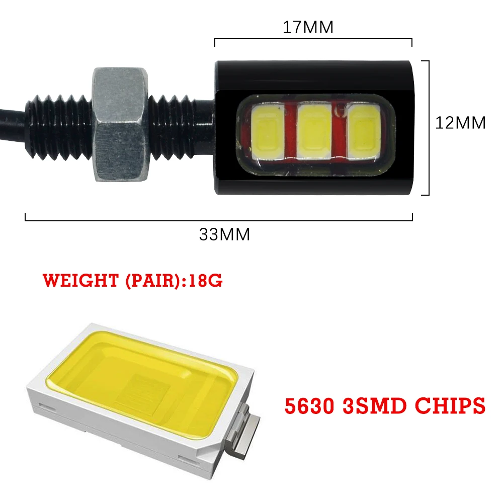 2 шт высокого качества 5630 3SMD 3W 80000K 12V автомобильный светодиодный винт номерного