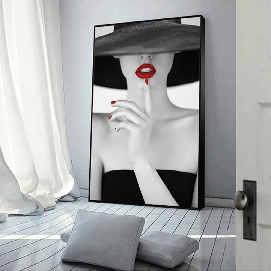 Modern Fashion Makeups Woman Red Lips Wall Art Canvas Painting Bedroom Wall Prints Posters Pictures Girl Room Home Decoration
Modern Fashion Makeups Woman Red Lips Wall Art Canvas Painting Bedroom Wall Prints Posters Pictures Girl Room Home Decoration