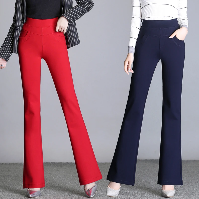 autumn winter high waist stretch Flare Pants Women pants slim slimming large size casual pants female big red trousers
autumn winter high waist stretch Flare Pants Women pants slim slimming large size casual pants female big red trousers