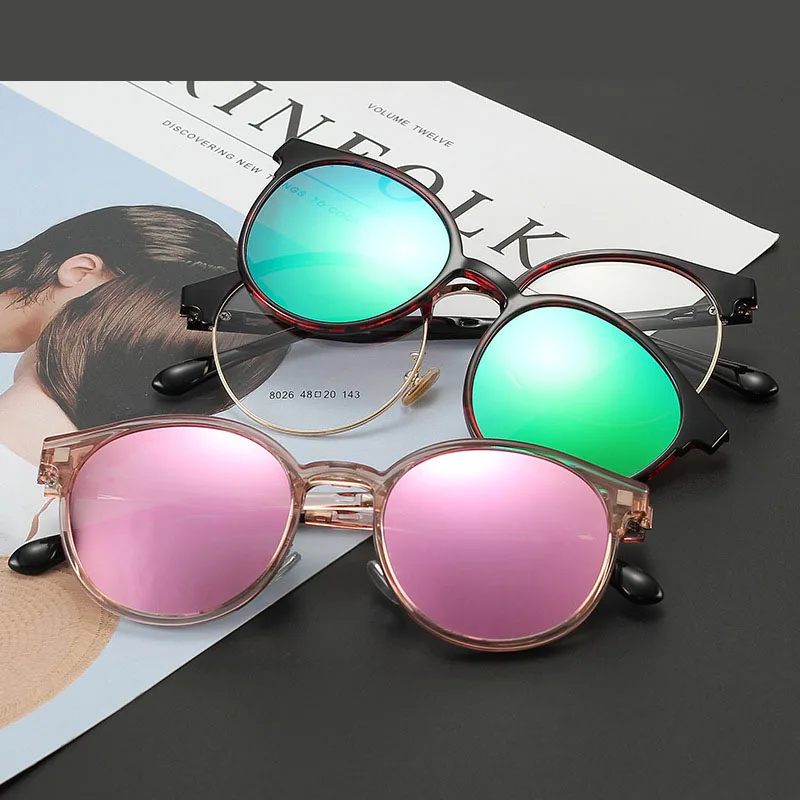 Semi-Rimless Women Vintage Glasses Frames Round Non Prescription Eyewear Clear Lens With Magnetic Clip On Polarized Mirror
Semi-Rimless Women Vintage Glasses Frames Round Non Prescription Eyewear Clear Lens With Magnetic Clip On Polarized Mirror