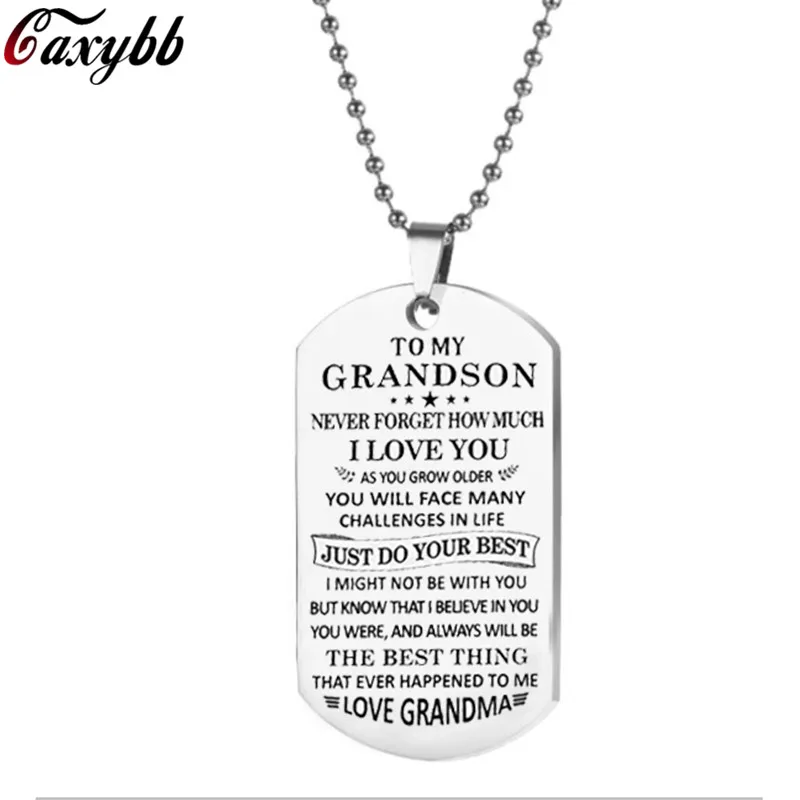 Fashion To my Grandson i Love You Gifts Stainless Steel Pendants Family Inspirational Mens Necklace Jewelry Love Present Gift
Fashion To my Grandson i Love You Gifts Stainless Steel Pendants Family Inspirational Mens Necklace Jewelry Love Present Gift