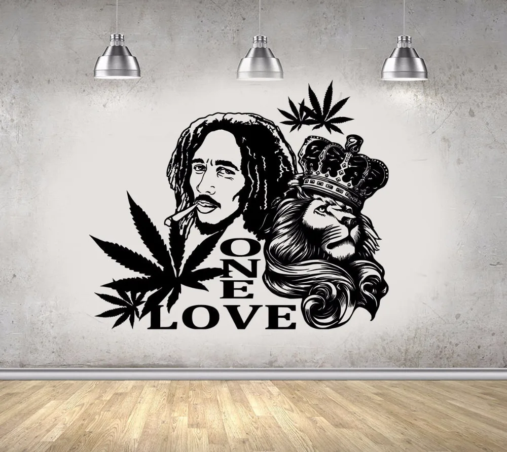 Vinyl Wall Decal Bob Marley Lion ONE LOVE Wall Sticker Reggae Music Wall Art Murals Removable Poster Home Art Design Decor 2YY29
Vinyl Wall Decal Bob Marley Lion ONE LOVE Wall Sticker Reggae Music Wall Art Murals Removable Poster Home Art Design Decor 2YY29