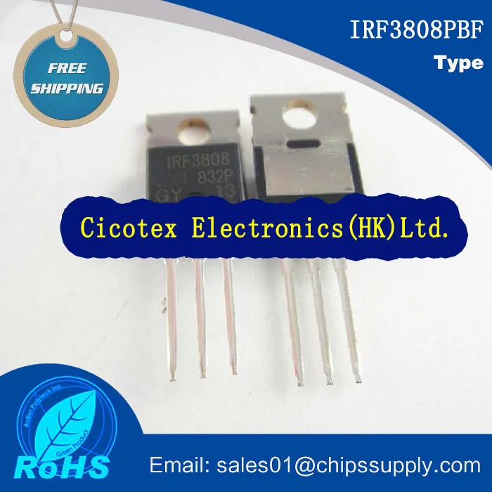 10 шт./лот IRF3808PBF TO220 IRF3808 PBF MOSFET N-CH 75В 140A TO220AB HEXFET Мощность MOSFET МДФ 3808PBF ИК F3808PBF IR3808PBF
10 шт./лот IRF3808PBF TO220 IRF3808 PBF MOSFET N-CH 75В 140A TO220AB HEXFET Мощность MOSFET МДФ 3808PBF ИК F3808PBF IR3808PBF
