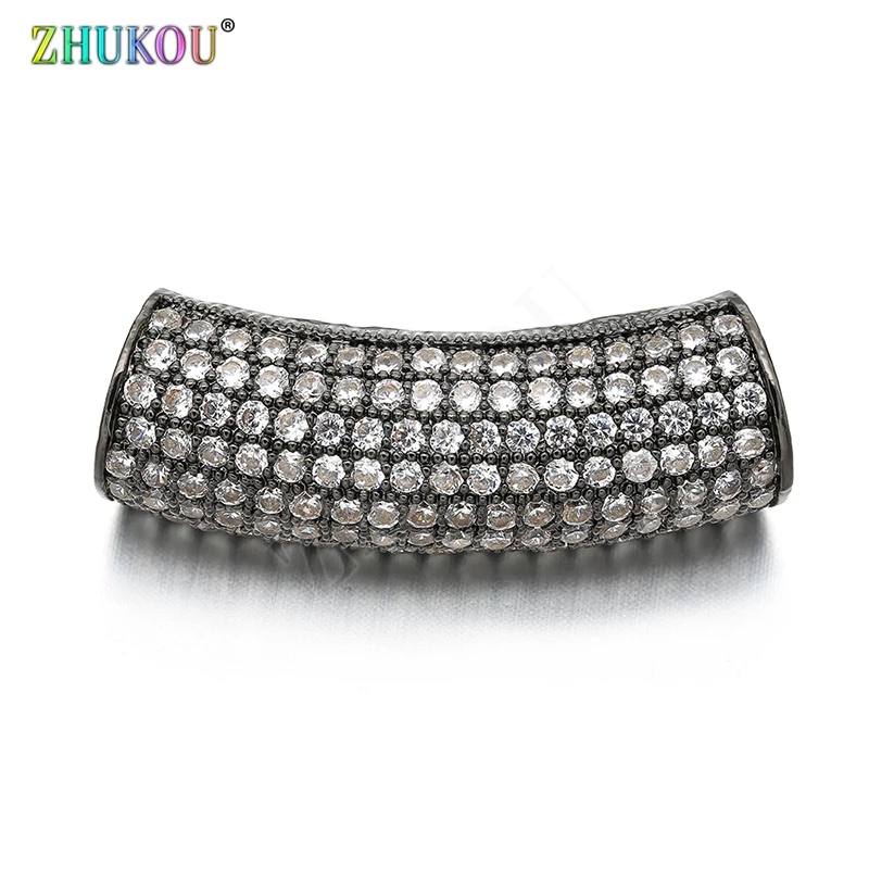 8*29mm Brass Cubic Zirconia Curved Tube Beads for DIY Jewelry Accessories, Hole: 5mm, Mixed Color, Model: VW15
8*29mm Brass Cubic Zirconia Curved Tube Beads for DIY Jewelry Accessories, Hole: 5mm, Mixed Color, Model: VW15