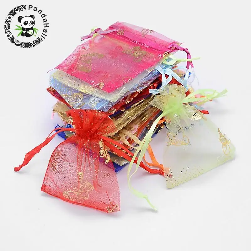 Gold Stamping Butterfly Rectangle Organza Gift Bags, Jewelry Packing Drawable Pouches, Mixed Color, 9x7cm
Gold Stamping Butterfly Rectangle Organza Gift Bags, Jewelry Packing Drawable Pouches, Mixed Color, 9x7cm