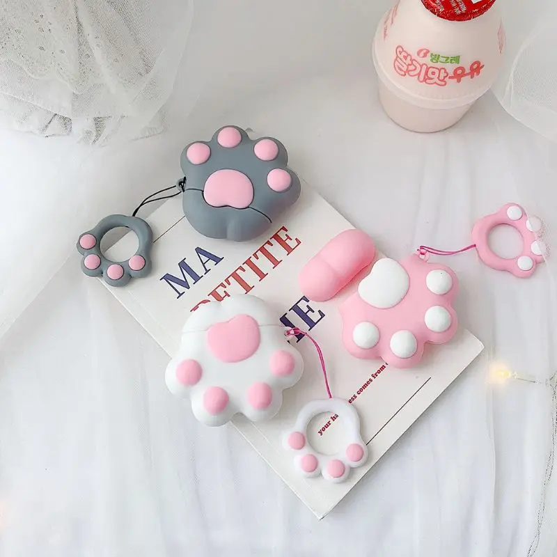 Cute Cat Claw Style Soft Silicone Protective Cover Shockproof Case Skin Shell With Lanyard for Airpods 1/2 Charging Box
Cute Cat Claw Style Soft Silicone Protective Cover Shockproof Case Skin Shell With Lanyard for Airpods 1/2 Charging Box