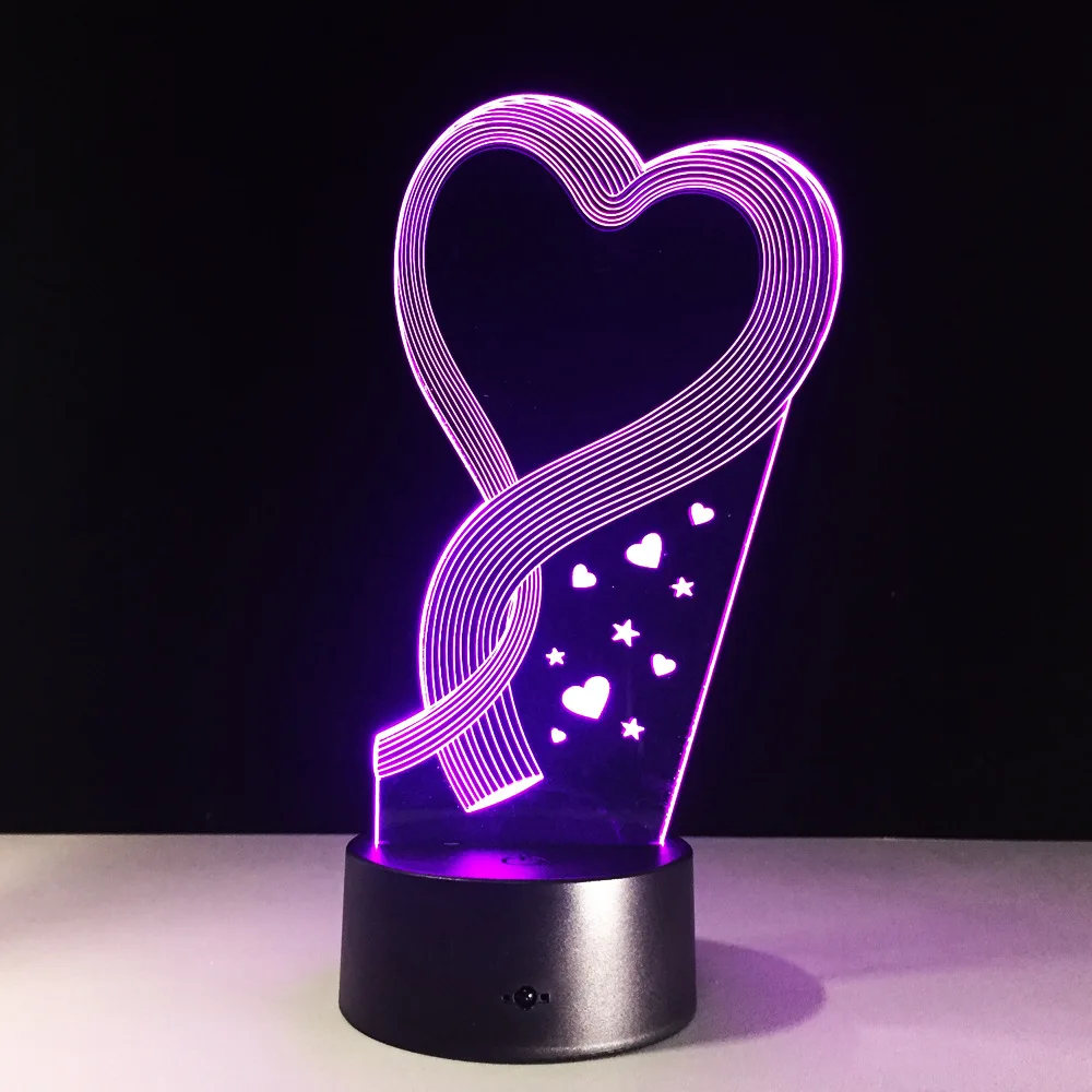 Heart Model 3D Illusion LED Table Lamp with 7 Color Changing Night Lights for Wedding Party Home Decor Creative Gift
Heart Model 3D Illusion LED Table Lamp with 7 Color Changing Night Lights for Wedding Party Home Decor Creative Gift