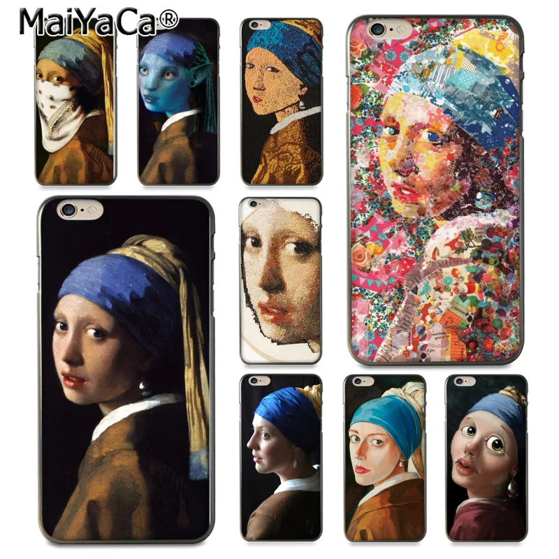 Девочка с жемчужными серьгами Vermeer Красочный милый чехол для телефона iPhone 8 7 6 6S Plus