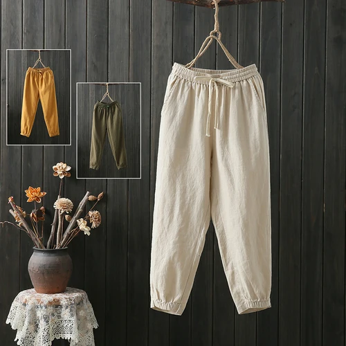 Cotton And Linen Harem Pants Women's Trousers Casual Pantalon Femme Retro Pantalon Taille Haute Femme Capris Pantalones Harem
Cotton And Linen Harem Pants Women's Trousers Casual Pantalon Femme Retro Pantalon Taille Haute Femme Capris Pantalones Harem