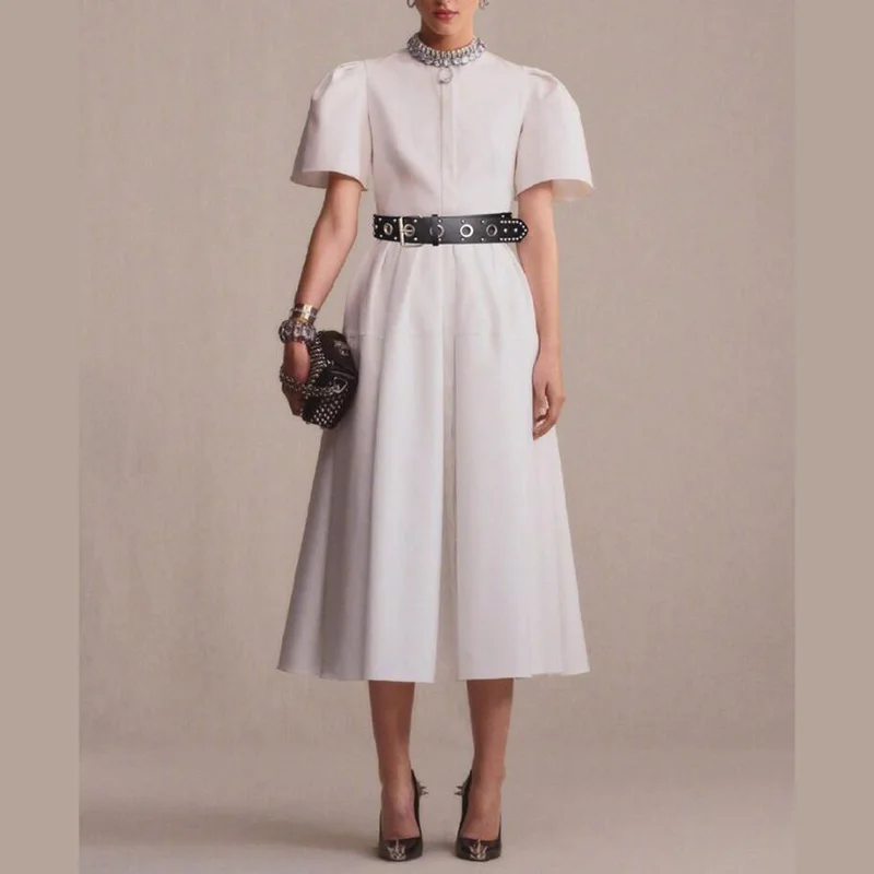 Women Summer Dress 2019 High Quality Runway Star Style Short Sleeve Solid White With Belt Elegant Shirt Dresses NP0705MF
Women Summer Dress 2019 High Quality Runway Star Style Short Sleeve Solid White With Belt Elegant Shirt Dresses NP0705MF