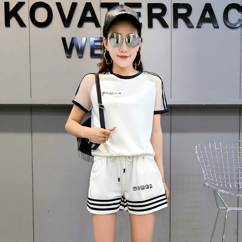 Sporty Fashion Summer Tracksuits 2 Piece Set Women Workout Casual Loose Tops And Shorts Sets Plus Size Elegant Women's Sets Suit
Sporty Fashion Summer Tracksuits 2 Piece Set Women Workout Casual Loose Tops And Shorts Sets Plus Size Elegant Women's Sets Suit