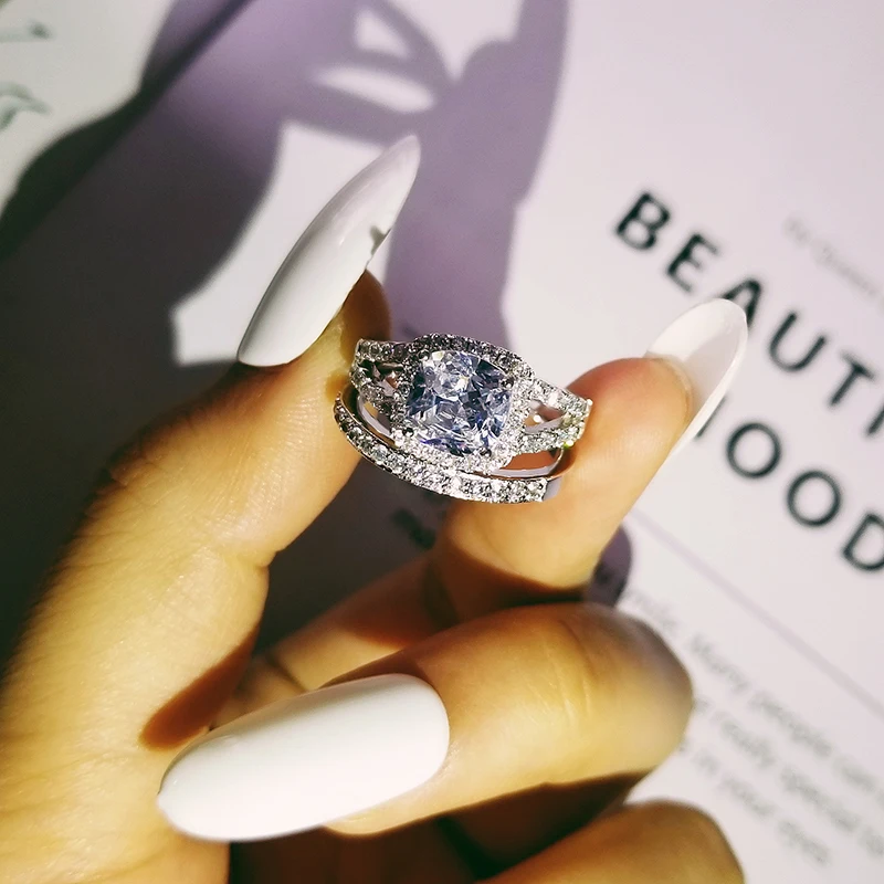 Moonso new classic cushion cut wedding ring set for women bride bridal band eternity Jewelry R4833
Moonso new classic cushion cut wedding ring set for women bride bridal band eternity Jewelry R4833