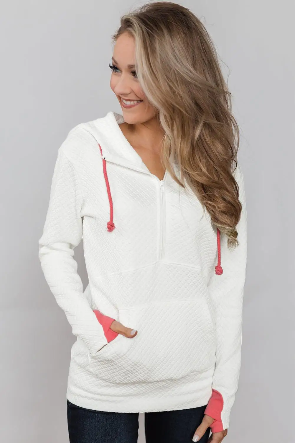 Echoine White Half-zip Quilted Ampersand Hoodie Sweatshirts For Girls Solid Color Hooded Tops Women Sweatshirt Long sleeve Tops
Echoine White Half-zip Quilted Ampersand Hoodie Sweatshirts For Girls Solid Color Hooded Tops Women Sweatshirt Long sleeve Tops