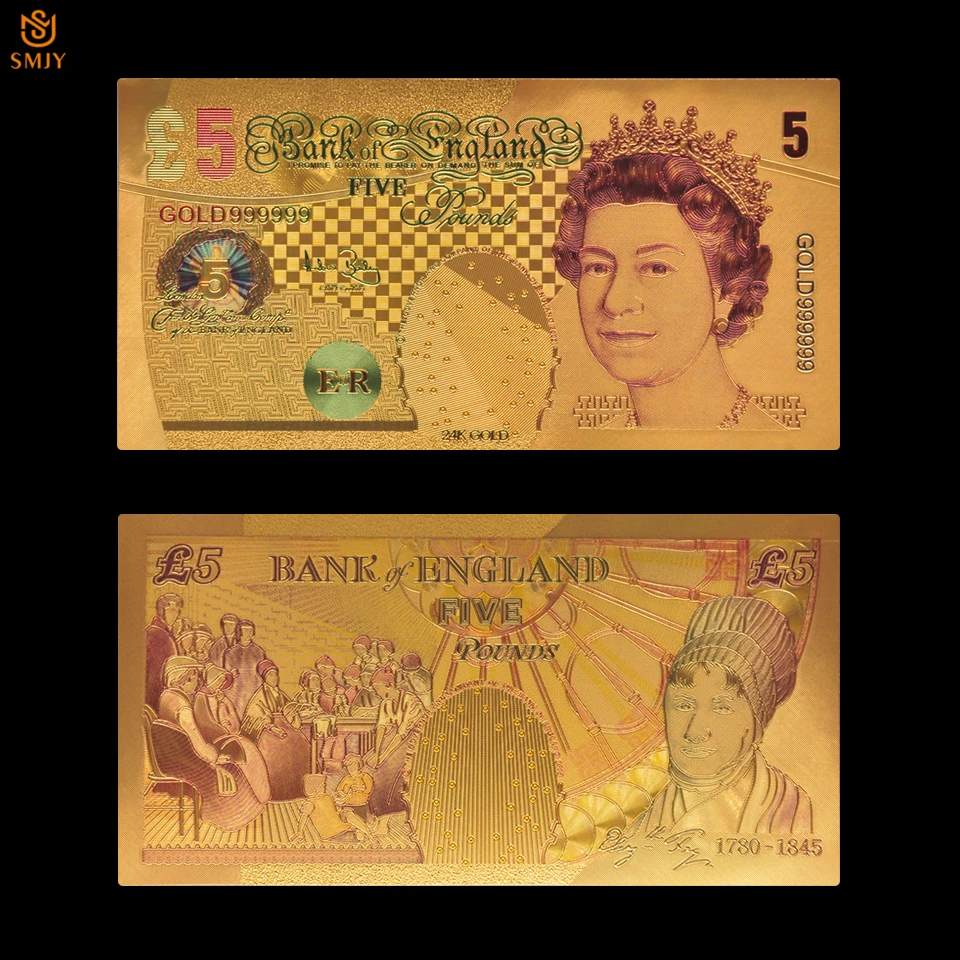 British Colorful Gold Banknote 5 Pound Replica Original Paper Money Euro Banknotes Collection For Souvenir Gifts
British Colorful Gold Banknote 5 Pound Replica Original Paper Money Euro Banknotes Collection For Souvenir Gifts