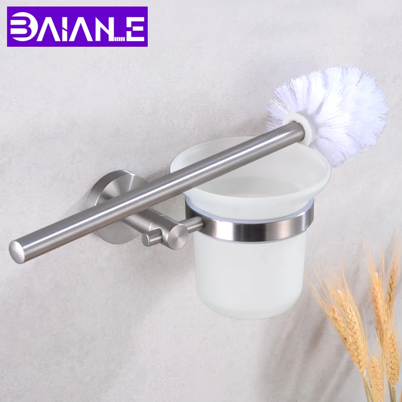 Toilet Brush Holder Stainless Steel Wall Mounted Round Glass Cup Holder Modern Bathroom Hardware Cleaning Brush Holder Set
Toilet Brush Holder Stainless Steel Wall Mounted Round Glass Cup Holder Modern Bathroom Hardware Cleaning Brush Holder Set