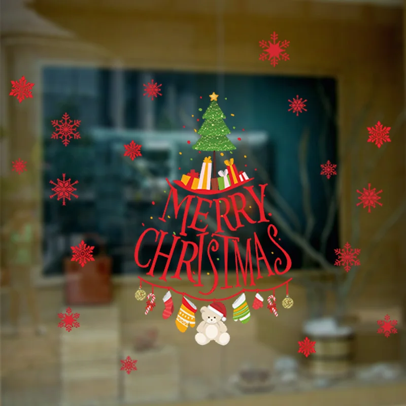 Merry Christmas Tree Gift Wall Sticker Decals Snowflake Christmas Store window glass Decoration Poster Mural Wall Art
Merry Christmas Tree Gift Wall Sticker Decals Snowflake Christmas Store window glass Decoration Poster Mural Wall Art