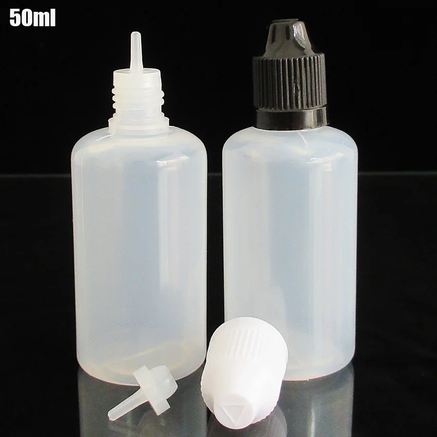 5pcs Free Shipping 50ML LDPE Squeezable Soft Bottle Dropper with Long Thin Nozzle Childproof Cap E Cig Oil | Красота и здоровье
