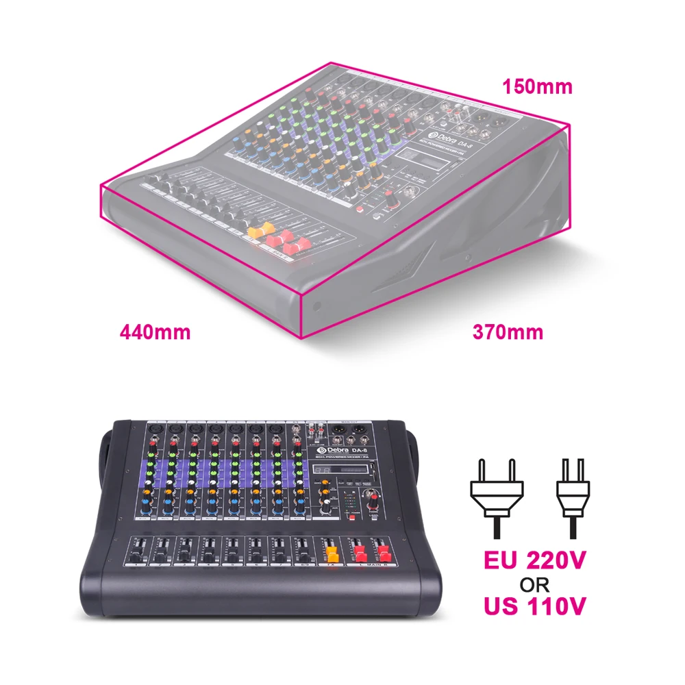 Good quality, Clean sound!!8Channels 250*2 Watt Power Amplifie Mixer Digital Audio dj controller with 48V Phantom Power USB Slot
Good quality, Clean sound!!8Channels 250*2 Watt Power Amplifie Mixer Digital Audio dj controller with 48V Phantom Power USB Slot